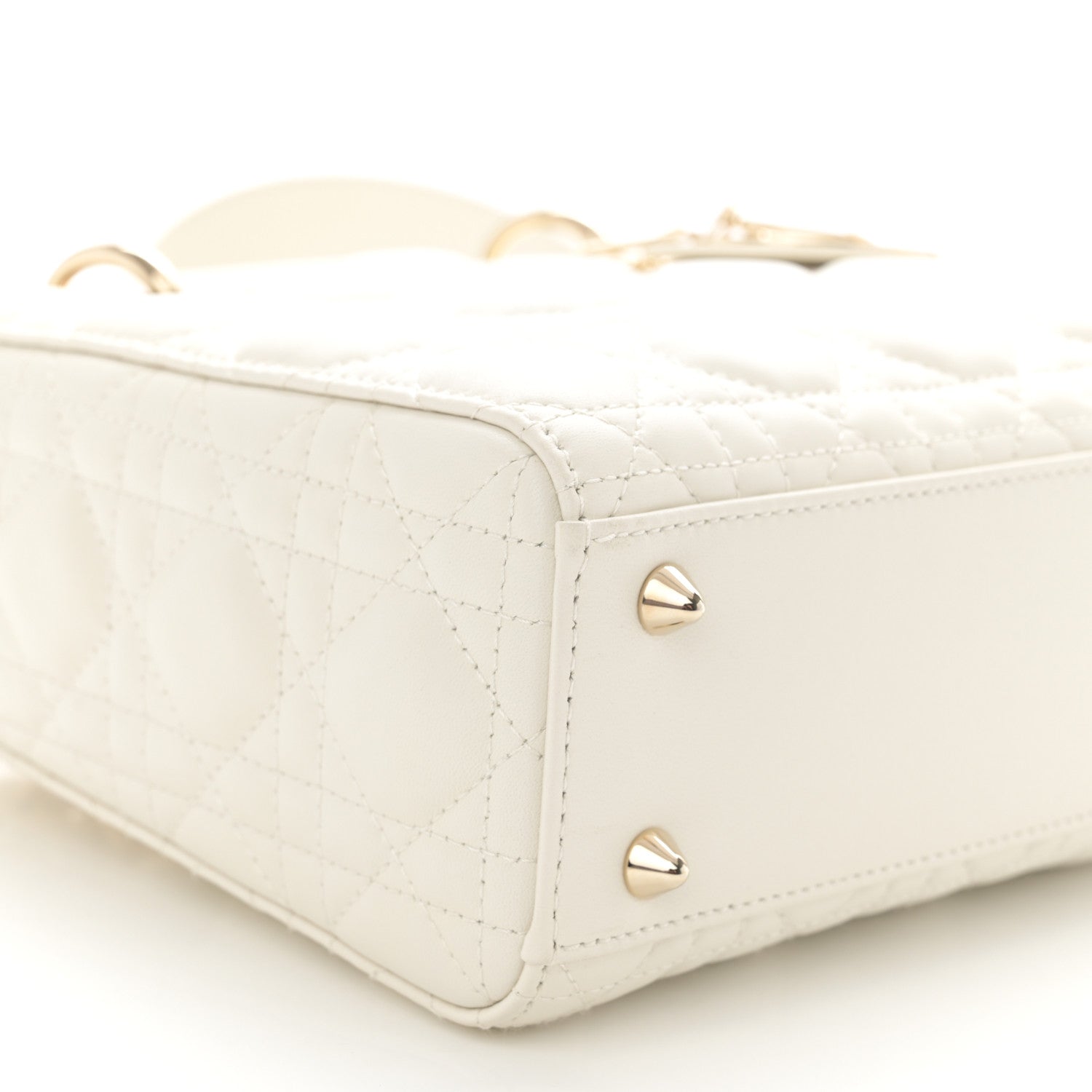 Christian Dior Lambskin Cannage Small My ABCDior Lady Dior White 8 of 10