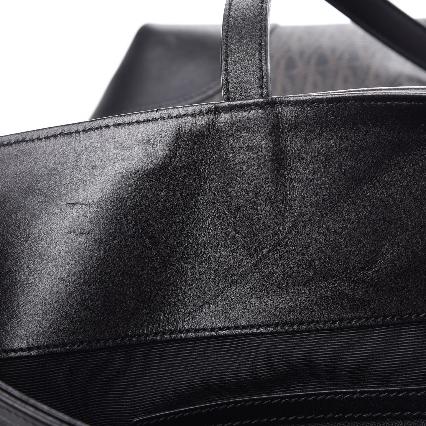Coated Canvas Large Shopping Tote Lino Nero Black