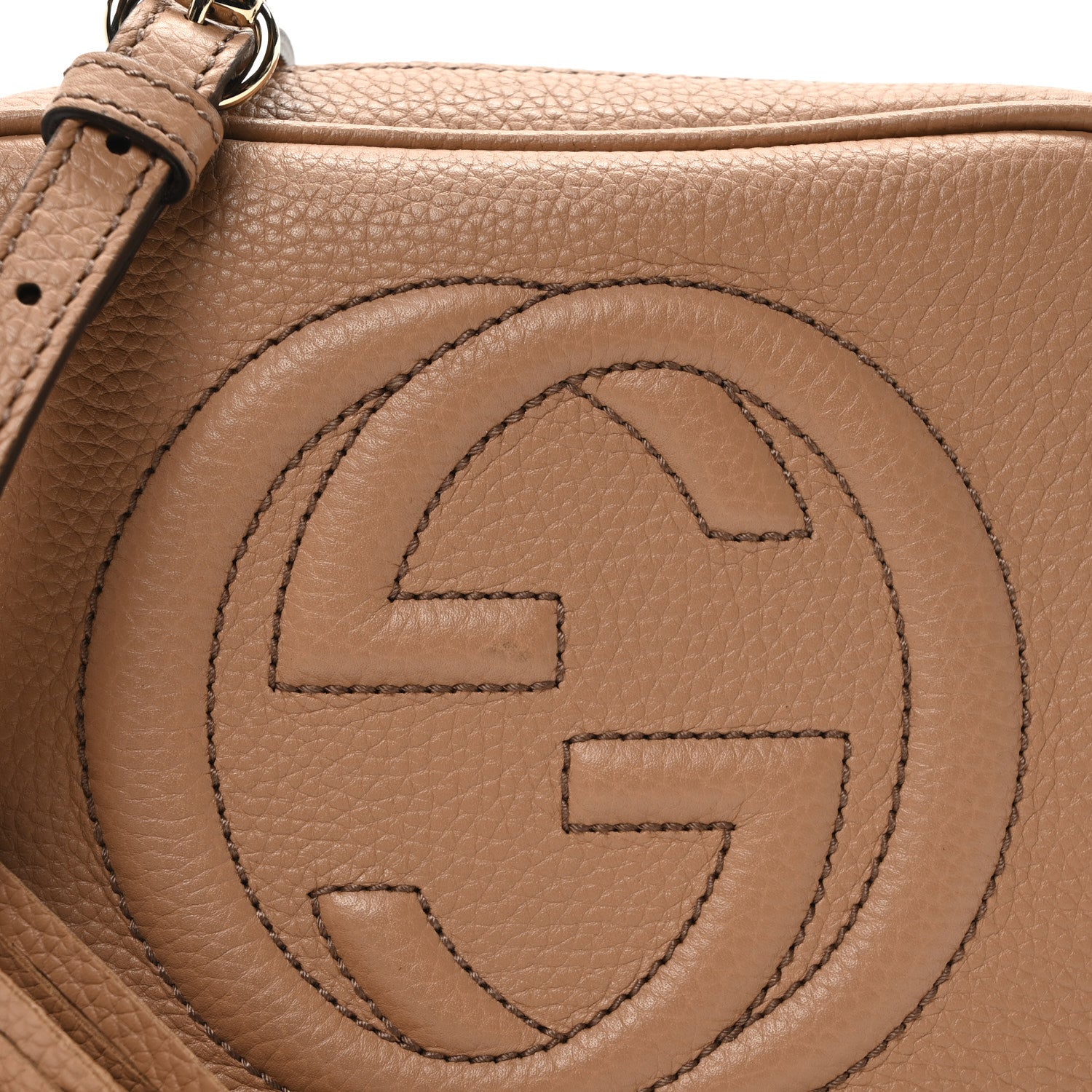 Gucci Pebbled Calfskin Small Soho Disco Bag Camelia 8 of 11