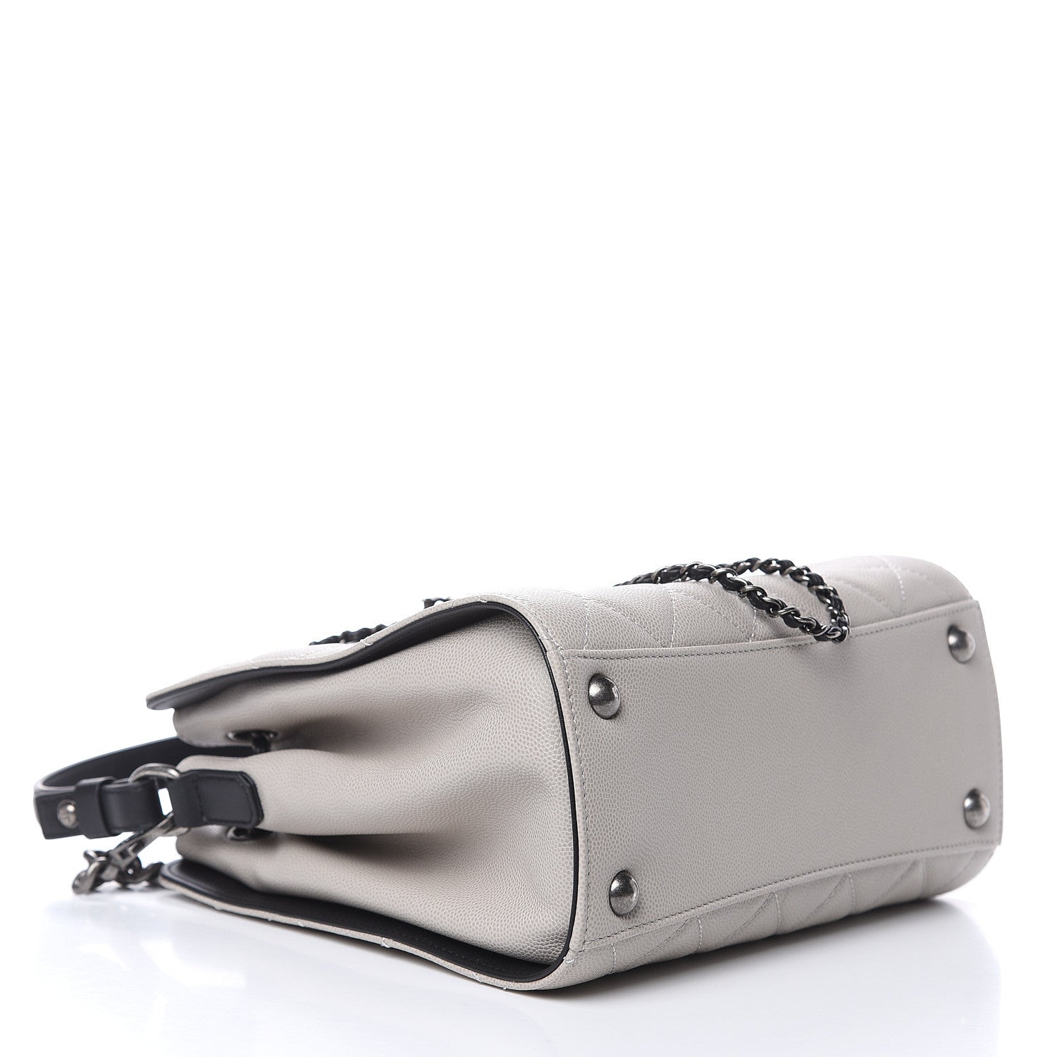 Chanel Caviar Quilted Small CC Bucket Bag Grey 4 of 12