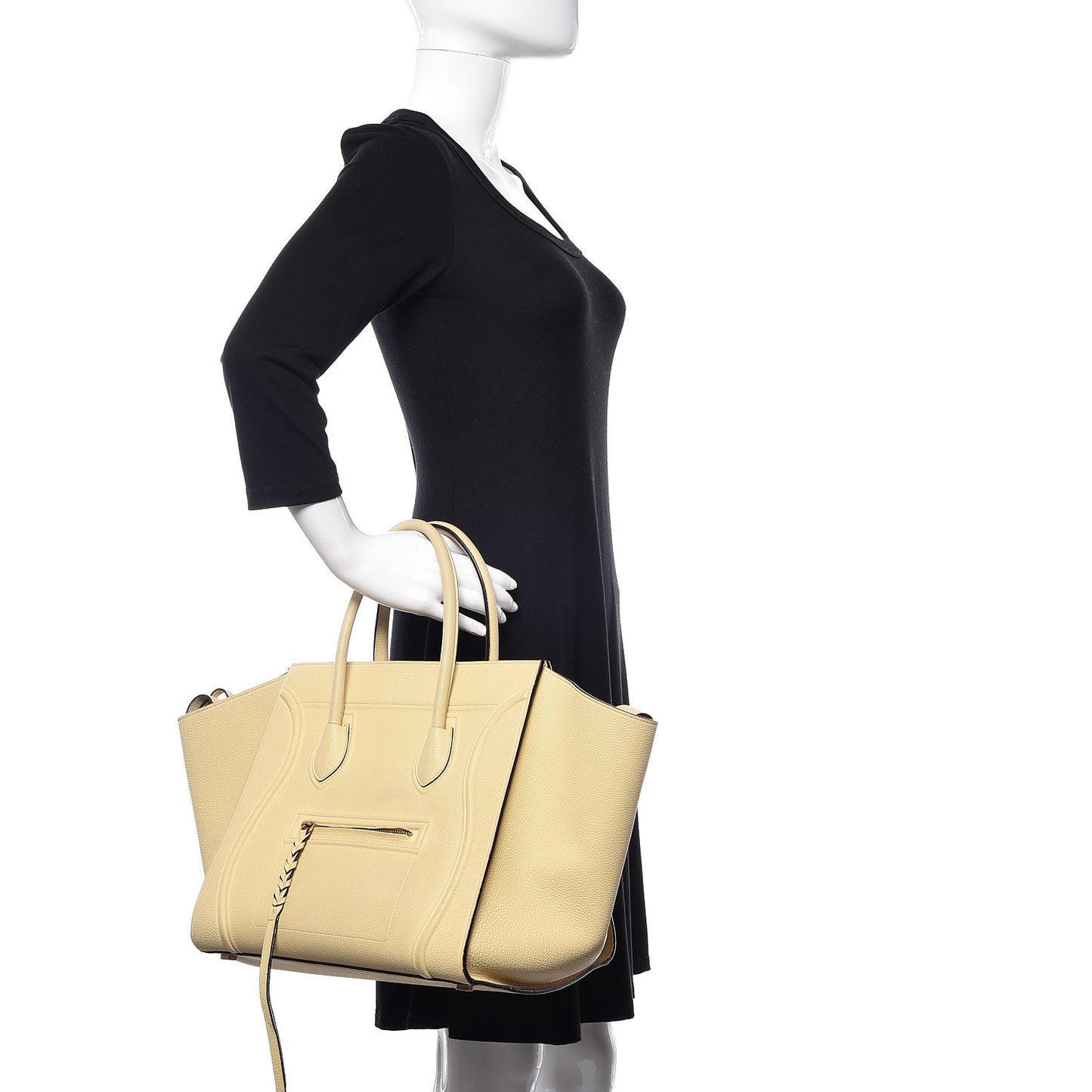 Drummed Calfskin Medium Phantom Luggage Cream