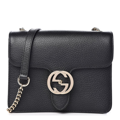 Gucci Dollar Calfskin Small Interlocking G Shoulder Bag Black 1 of 10