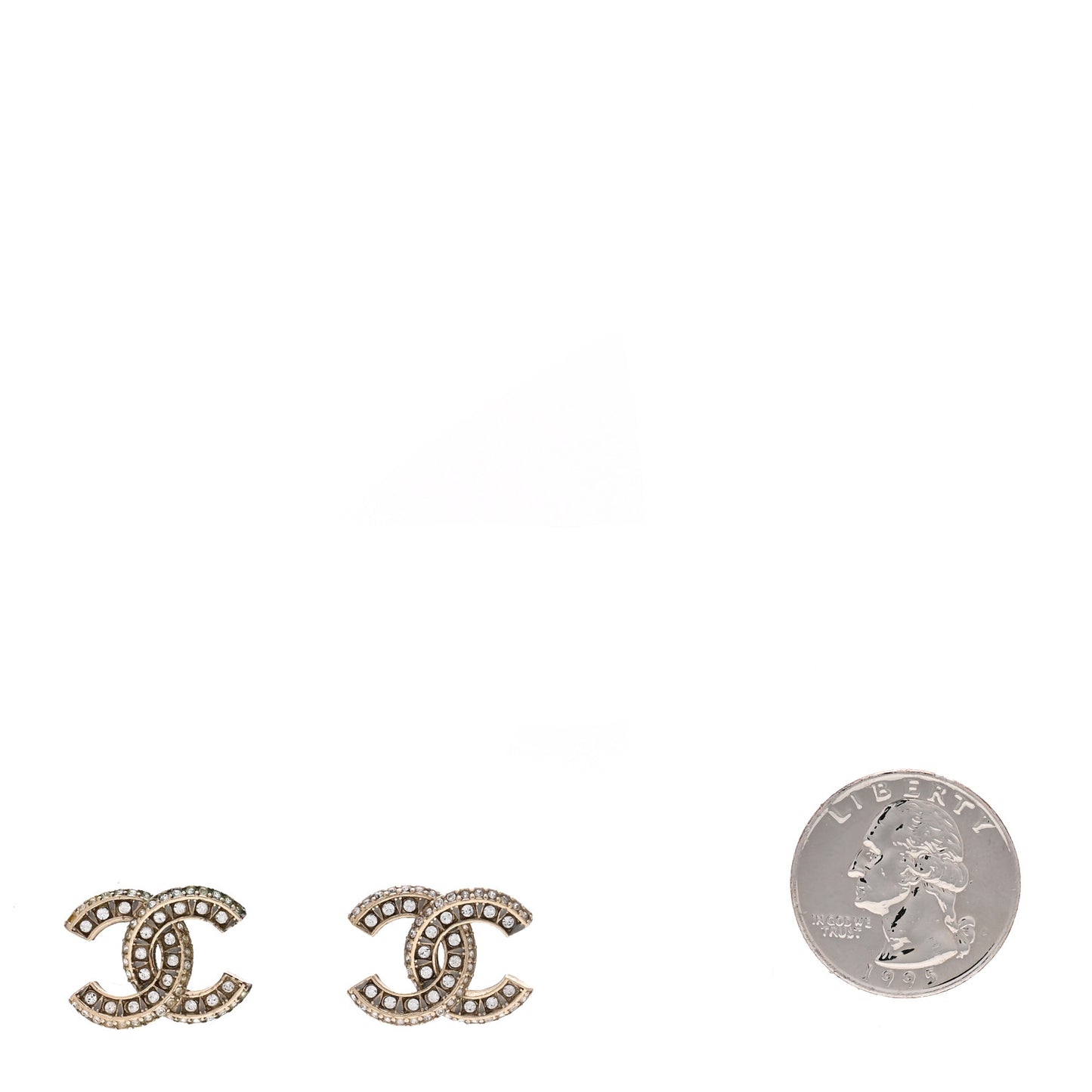 Crystal Timeless CC Earrings Light Gold