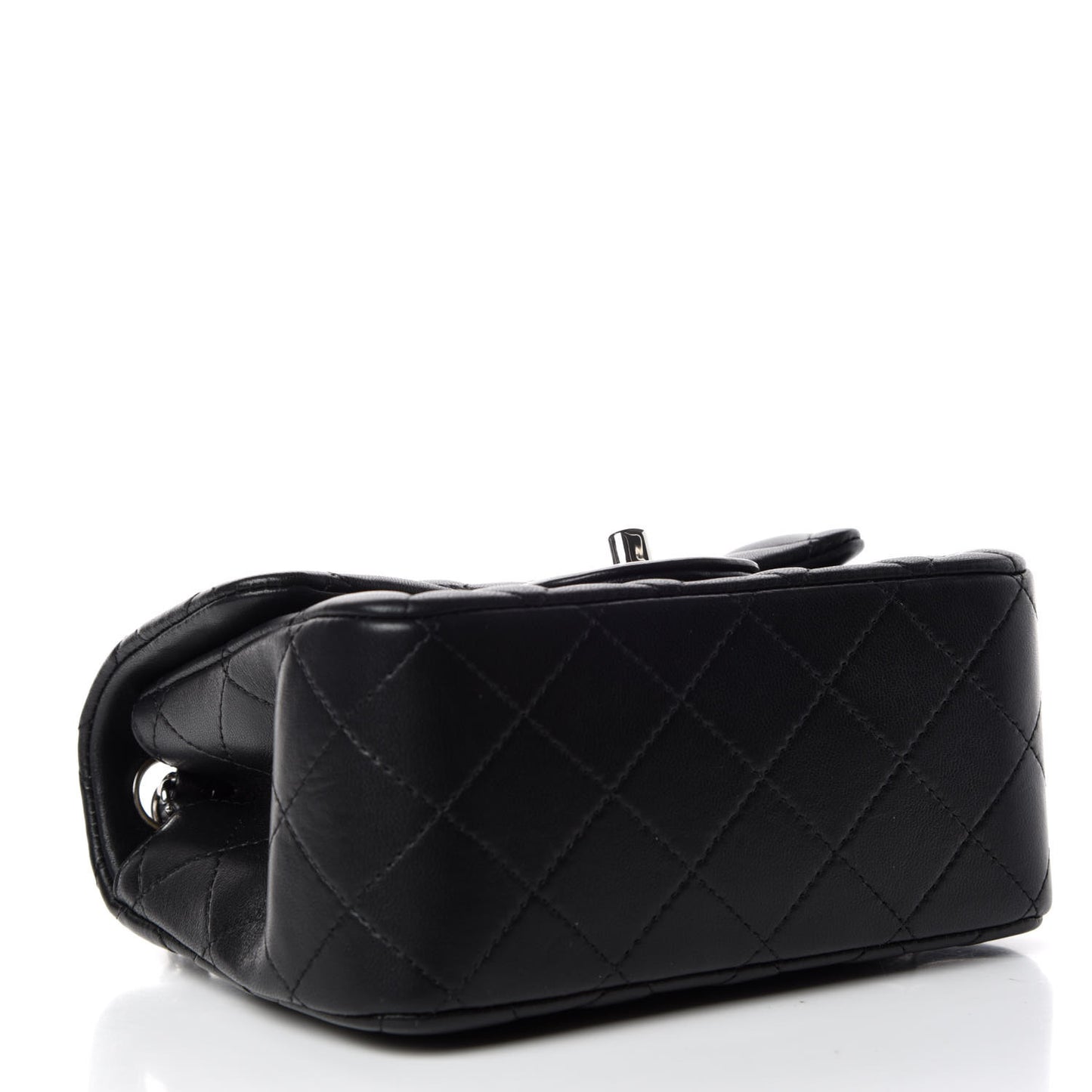 Lambskin Quilted Mini Square Flap Black