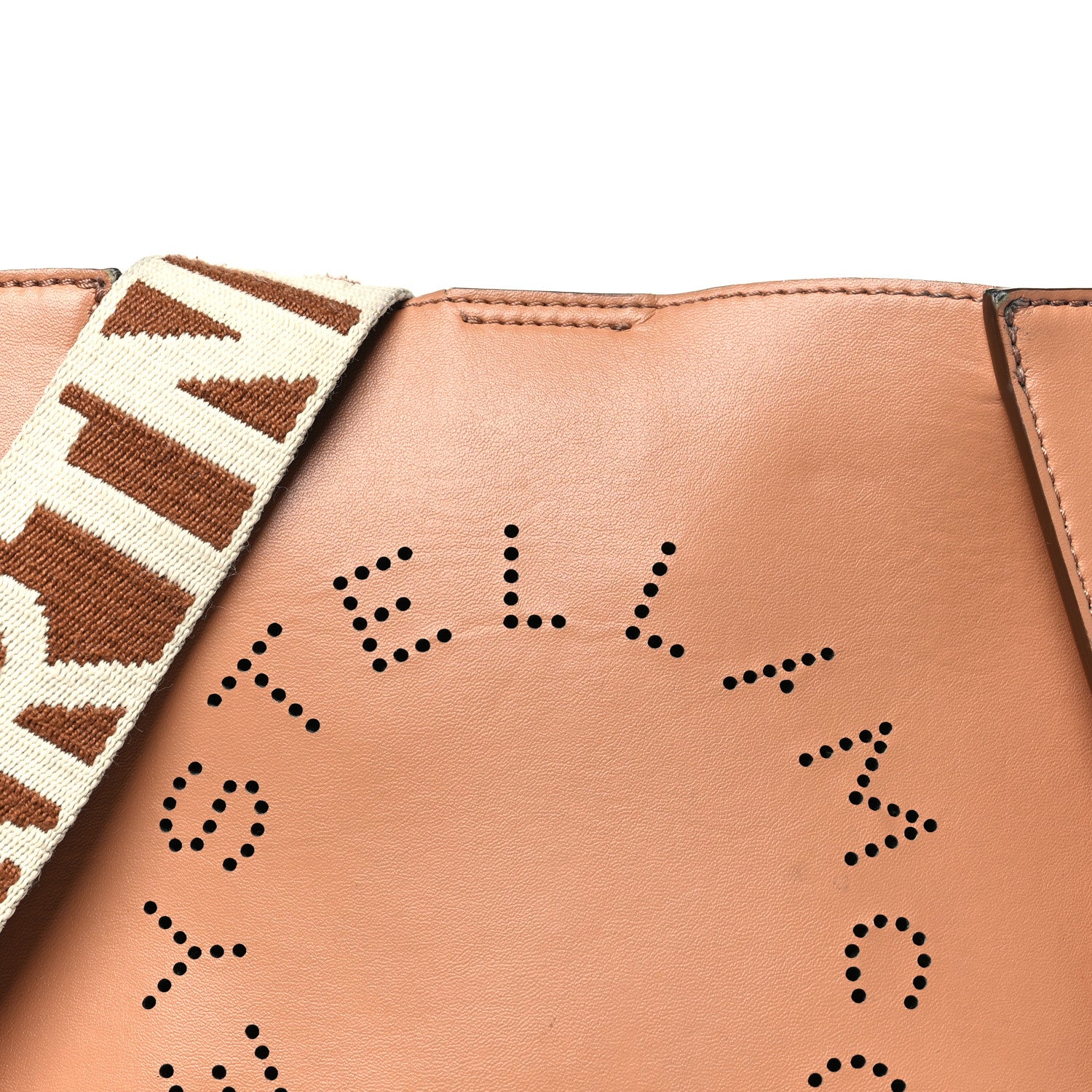 Stella McCartney Eco Alter Nappa Perforated Logo Mini Crossbody Camel 7 of 13