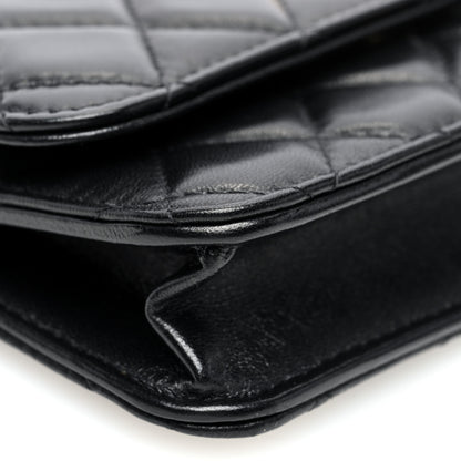 Chanel Lambskin Quilted Dynasty Flap Phone Holder With Chain Black 9 of 11