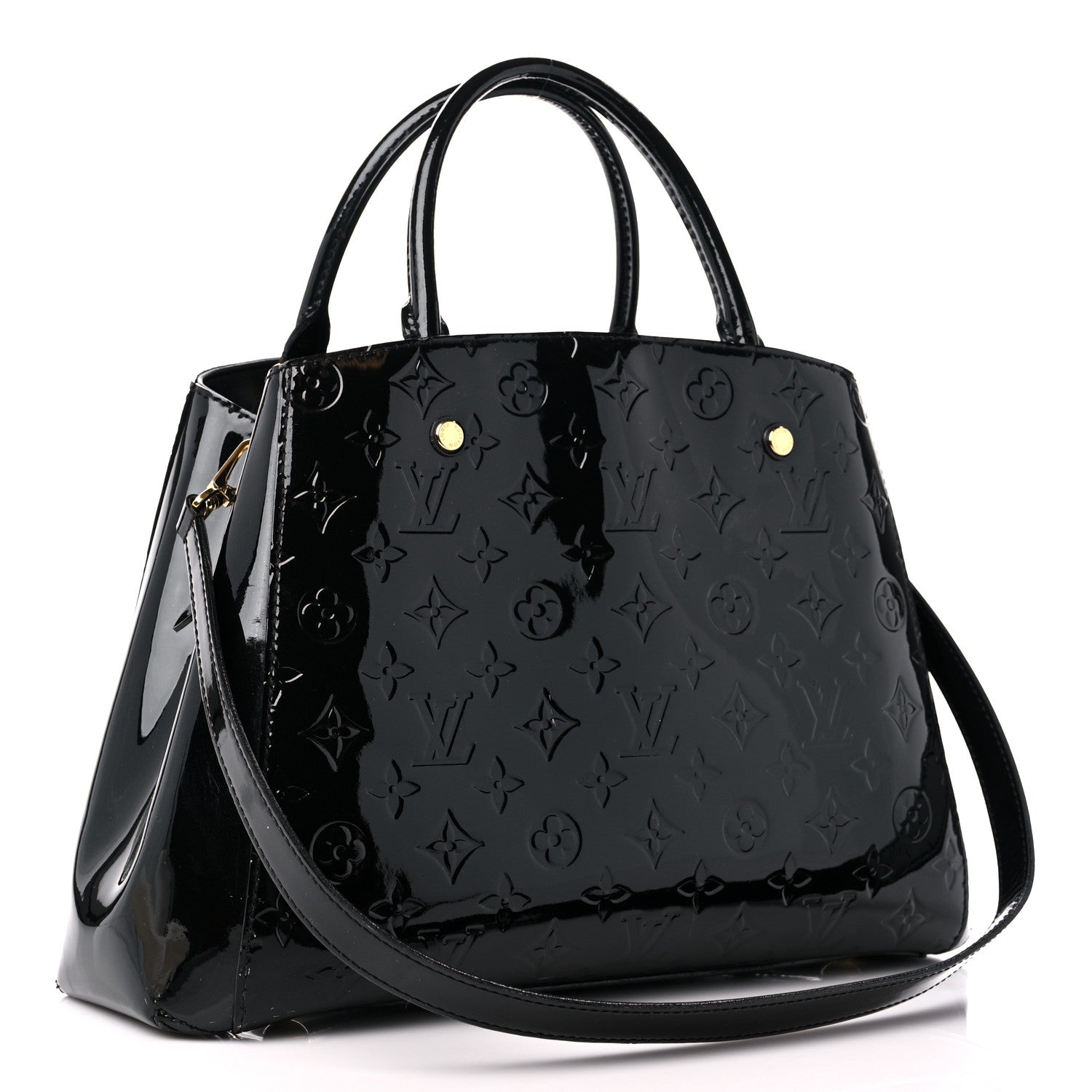 Louis Vuitton Vernis Montaigne MM Black 3 of 16