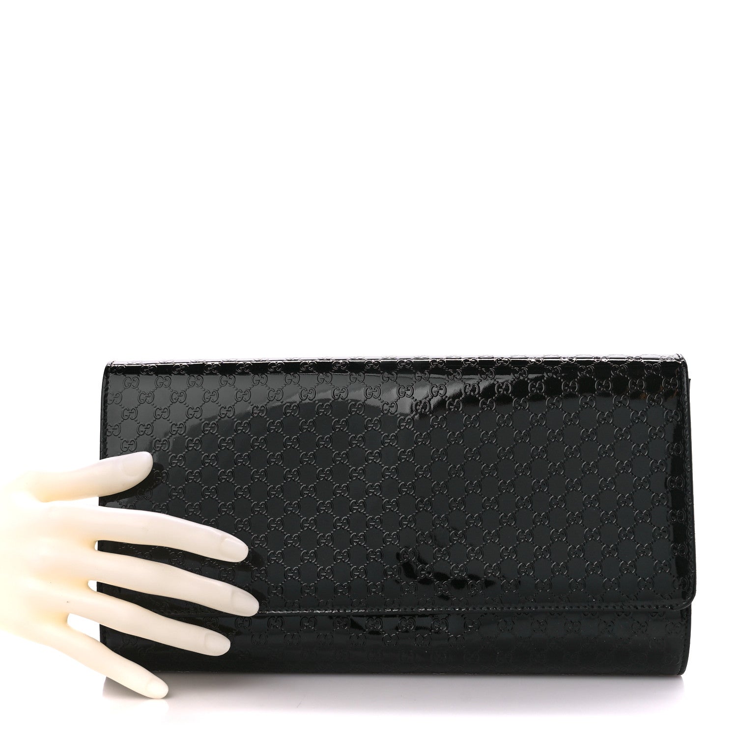 Gucci Patent Microguccissima Small Broadway Clutch Black 2 of 11