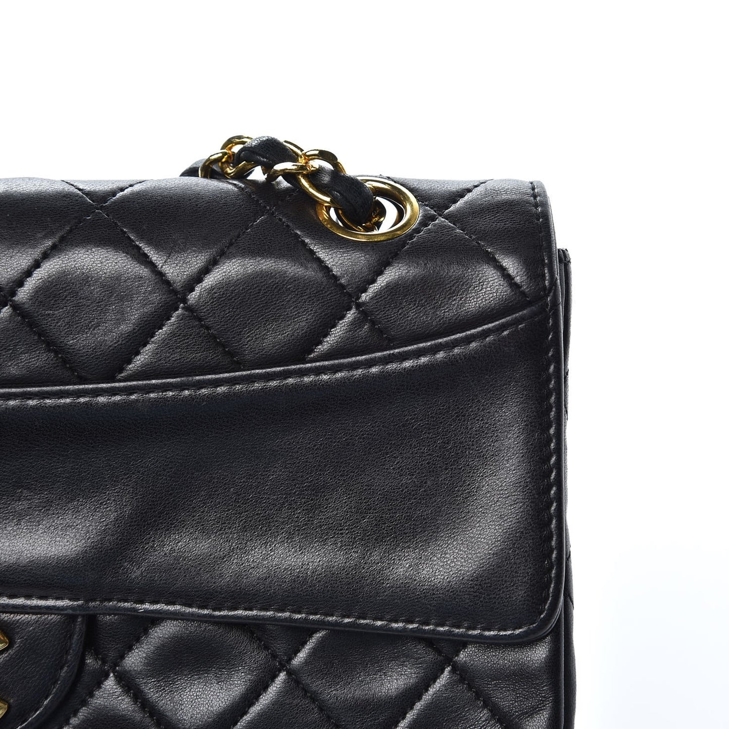 Lambskin Quilted Small Single Flap Black