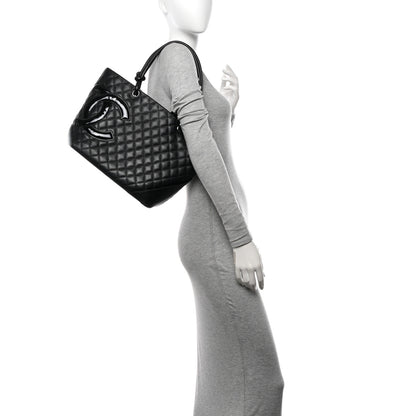 Chanel Calfskin Quilted Large Cambon Tote Black 2 of 12