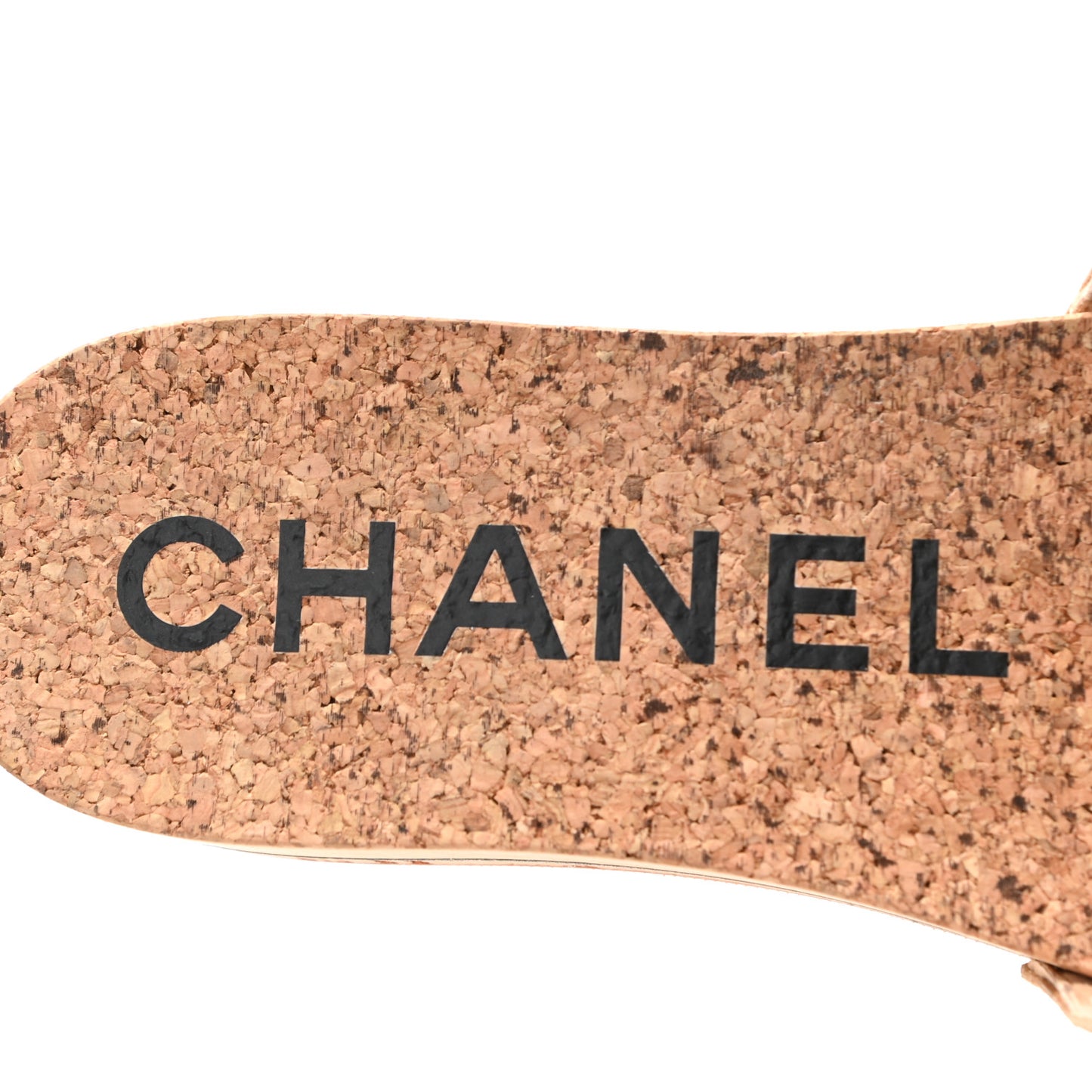 Suede Cork Mule Sandal 35 Beige Black