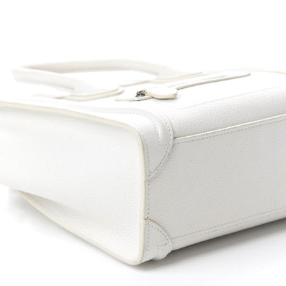 Celine Drummed Calfskin Nano Luggage White 6 of 15
