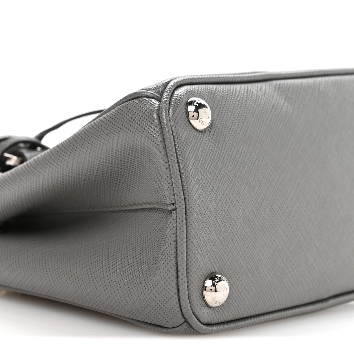 Saffiano Micro Galleria Double Zip Tote Marmo