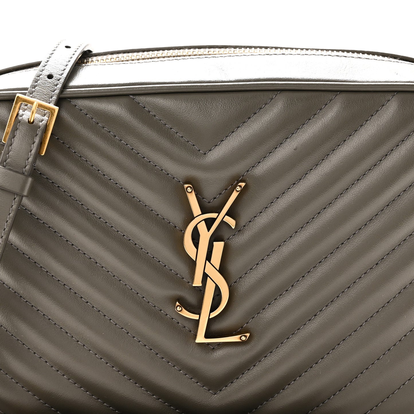 Calfskin Matelasse Monogram Lou Camera Bag Dusty Grey