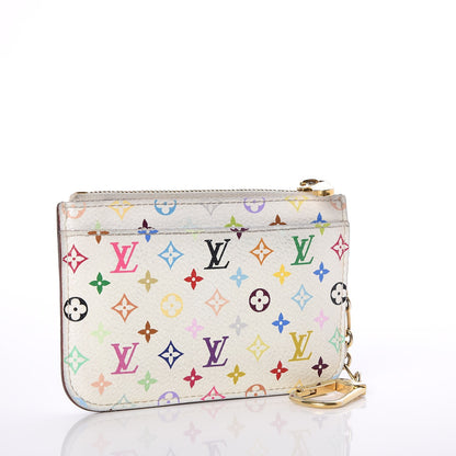 Louis Vuitton Monogram Multicolor Key Pouch White Anie 3 of 8