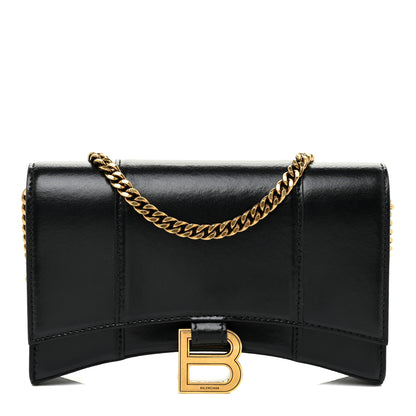 Balenciaga Shiny Box Calfskin Hourglass Chain Bag Black 1 of 21