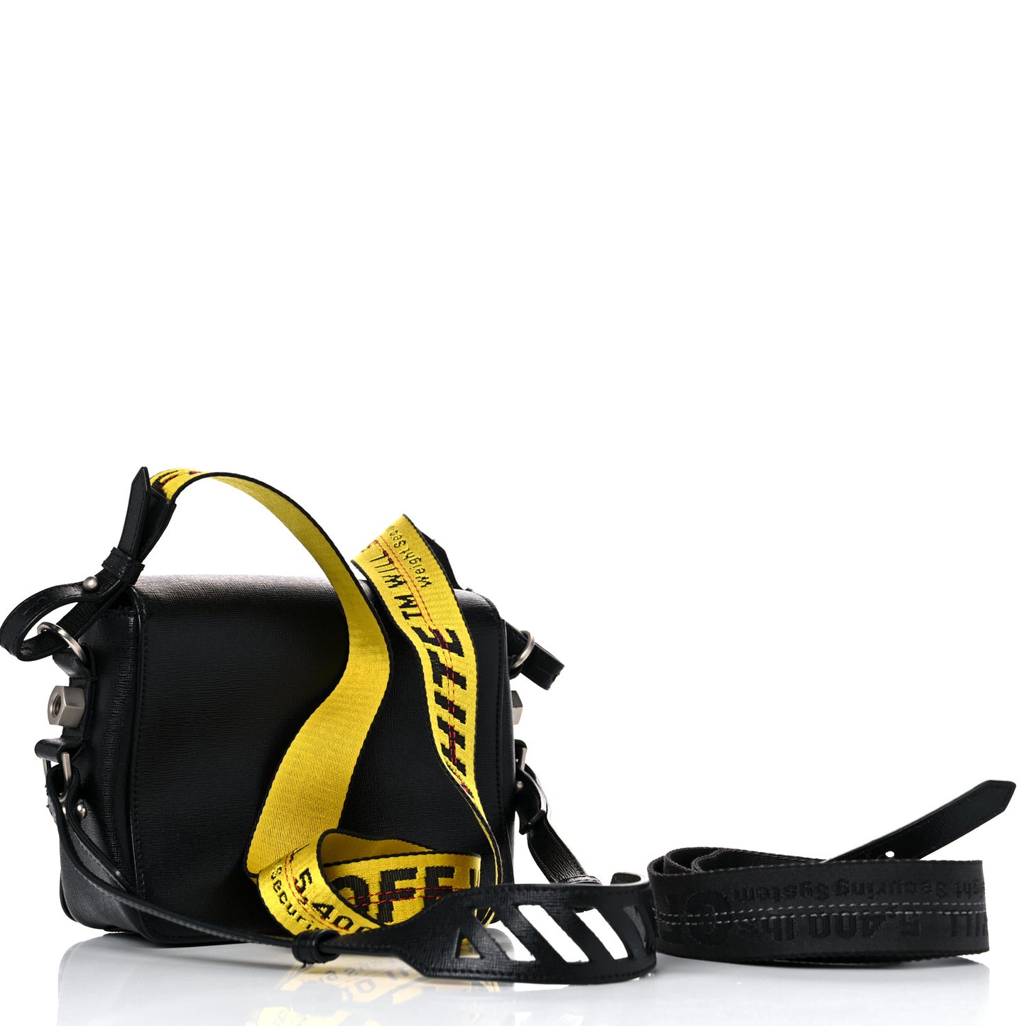Saffiano For Display Only Binder Clip Shoulder Bag Black