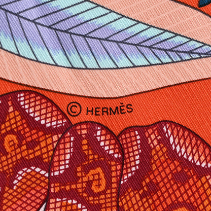 Hermes Silk Flowers of South Africa Scarf 90 Orange 3 of 4