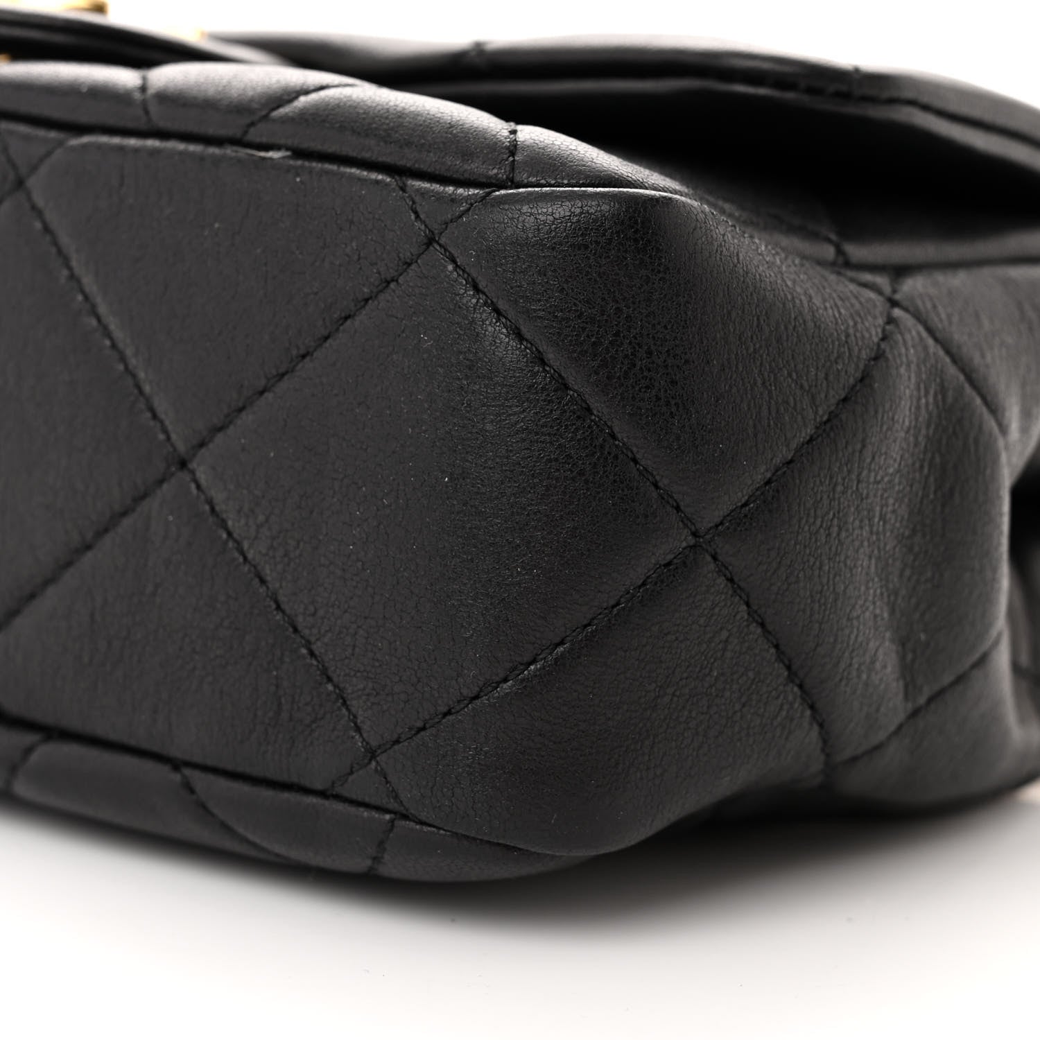 Chanel Lambskin Metal Quilted Mini Top Handle Square Flap Black 10 of 12