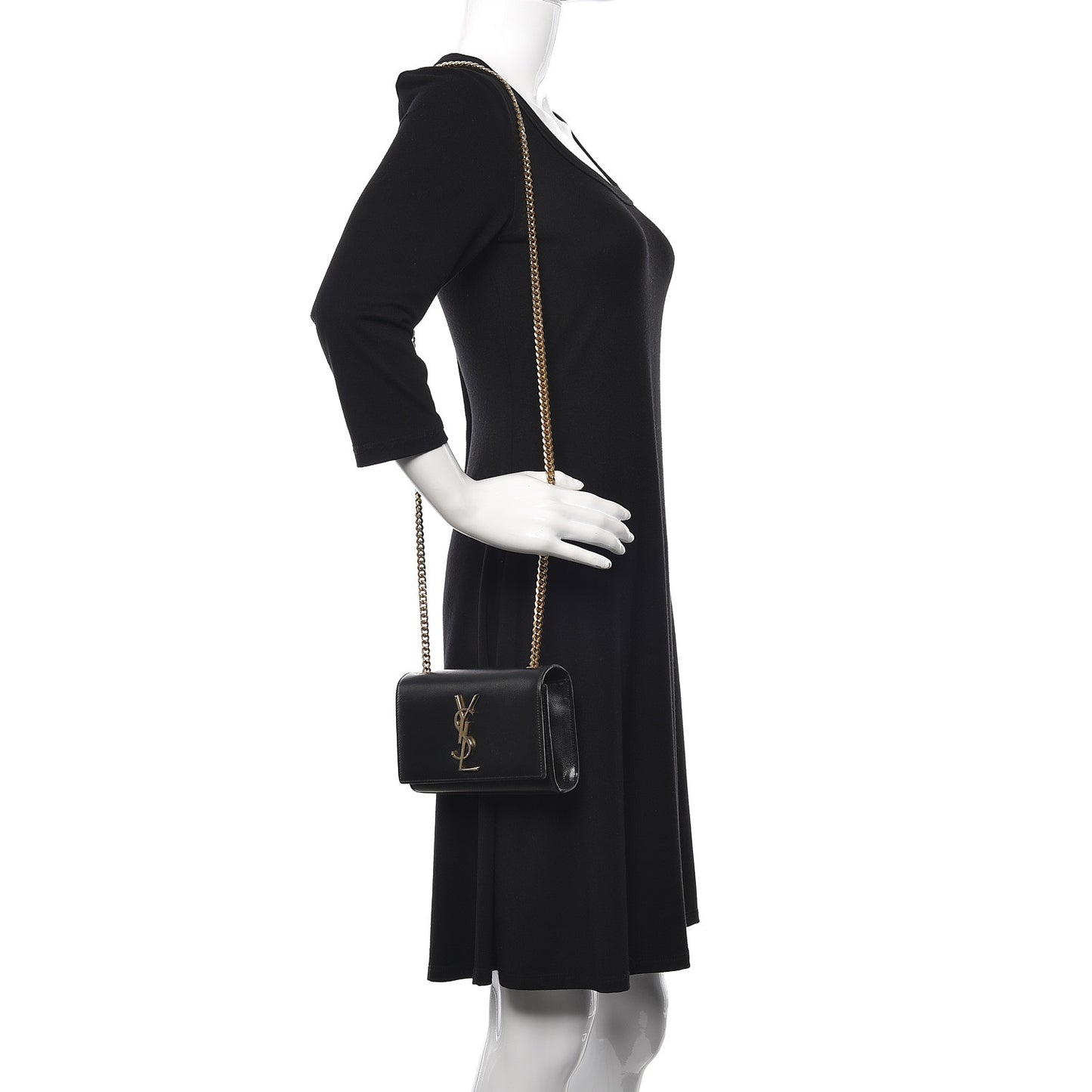 Grain De Poudre Small Monogram Kate Satchel Black