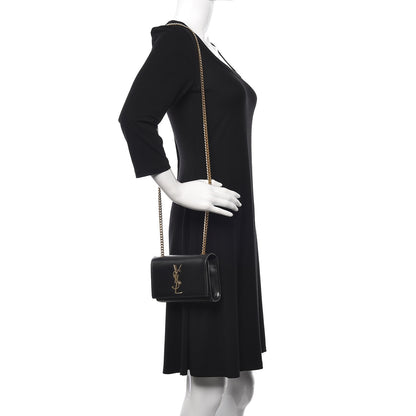 Saint Laurent Grain De Poudre Small Monogram Kate Satchel Black 2 of 18