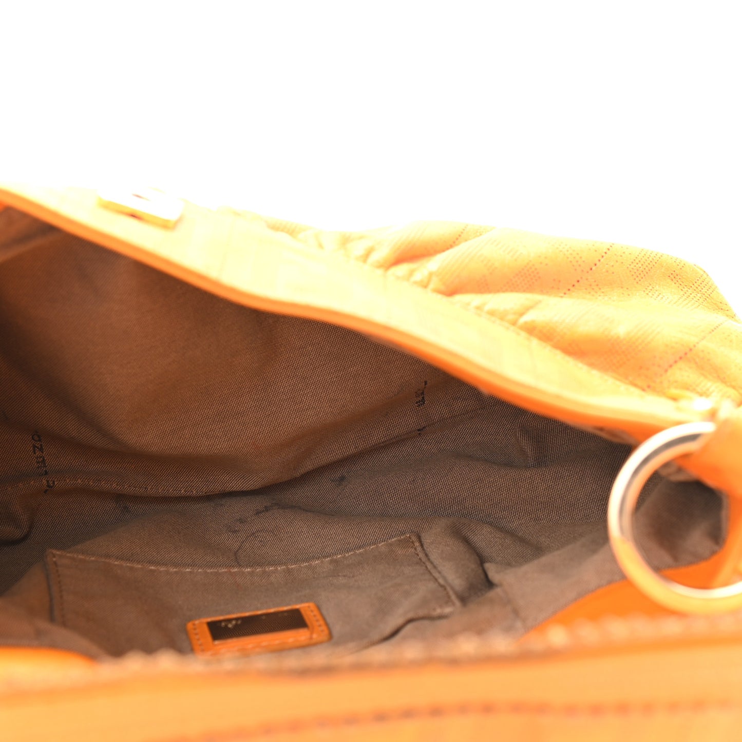 Calfskin Perforated Small Chef Shoulder Bag Yellow