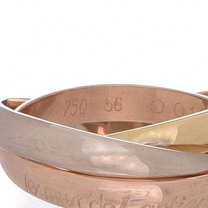 Cartier 18K Pink Yellow White Gold Classic Les Must De Trinity Ring 56 7.5 4 of 6