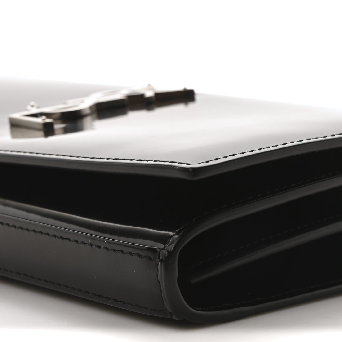 Patent Calfskin Monogram Kate Wallet On Chain Black