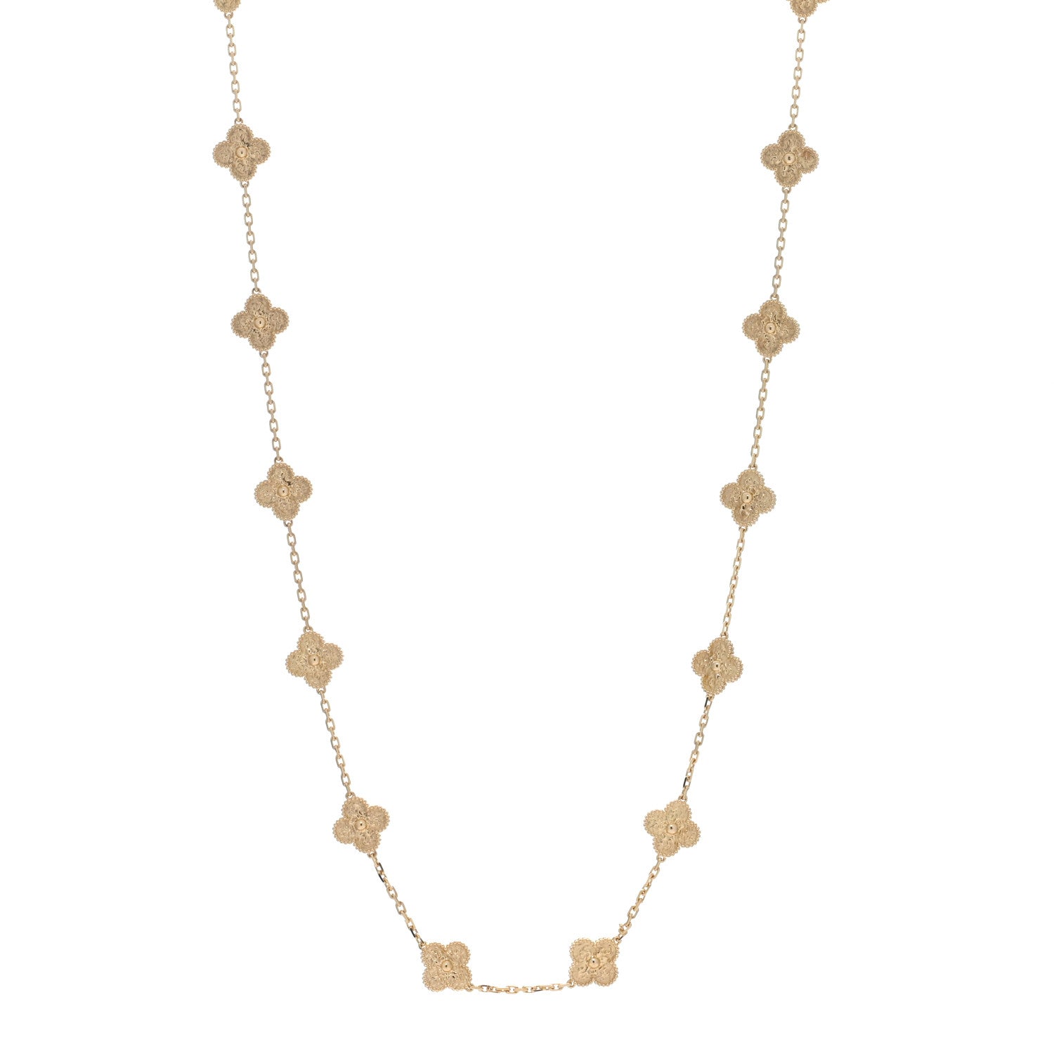 Van Cleef & Arpels VAN CLEEF & ARPELS 18K Yellow Gold 20 Motifs Vintage Alhambra Necklace 1 of 5