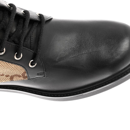 Gucci Flores Calfskin Monogram Maxi GG Nappa Matelasse Double G 40mm Ankle Boots 40 Black Camel Ebony 10 of 11