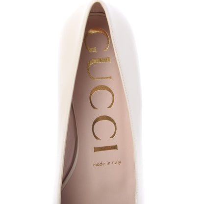 Gucci Malaga Kid Crystal Square G Madelyn Ballet Flats 37 Vintage White 8 of 9