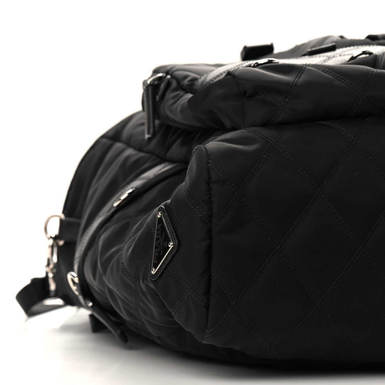 Prada Nylon Tessuto Impuntu Quilted Messenger Bag Black 7 of 8