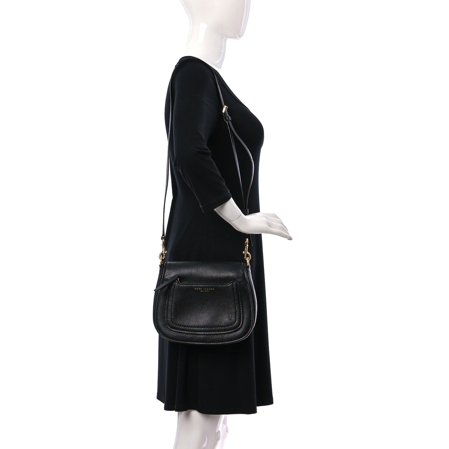 Calfskin Empire City Messenger Crossbody Black