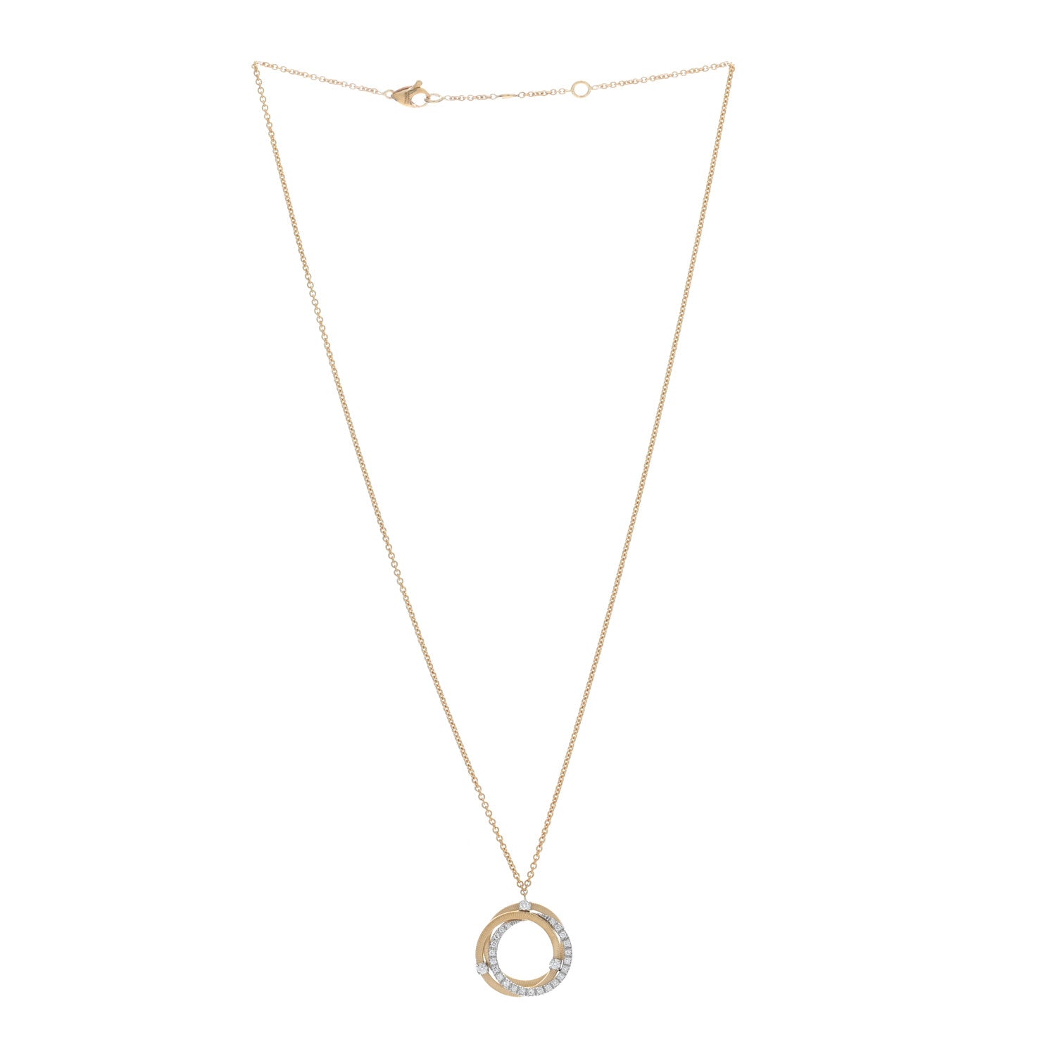 Marco Bicego 18K Yellow White Gold Diamond Goa Pendant Necklace 3 of 4
