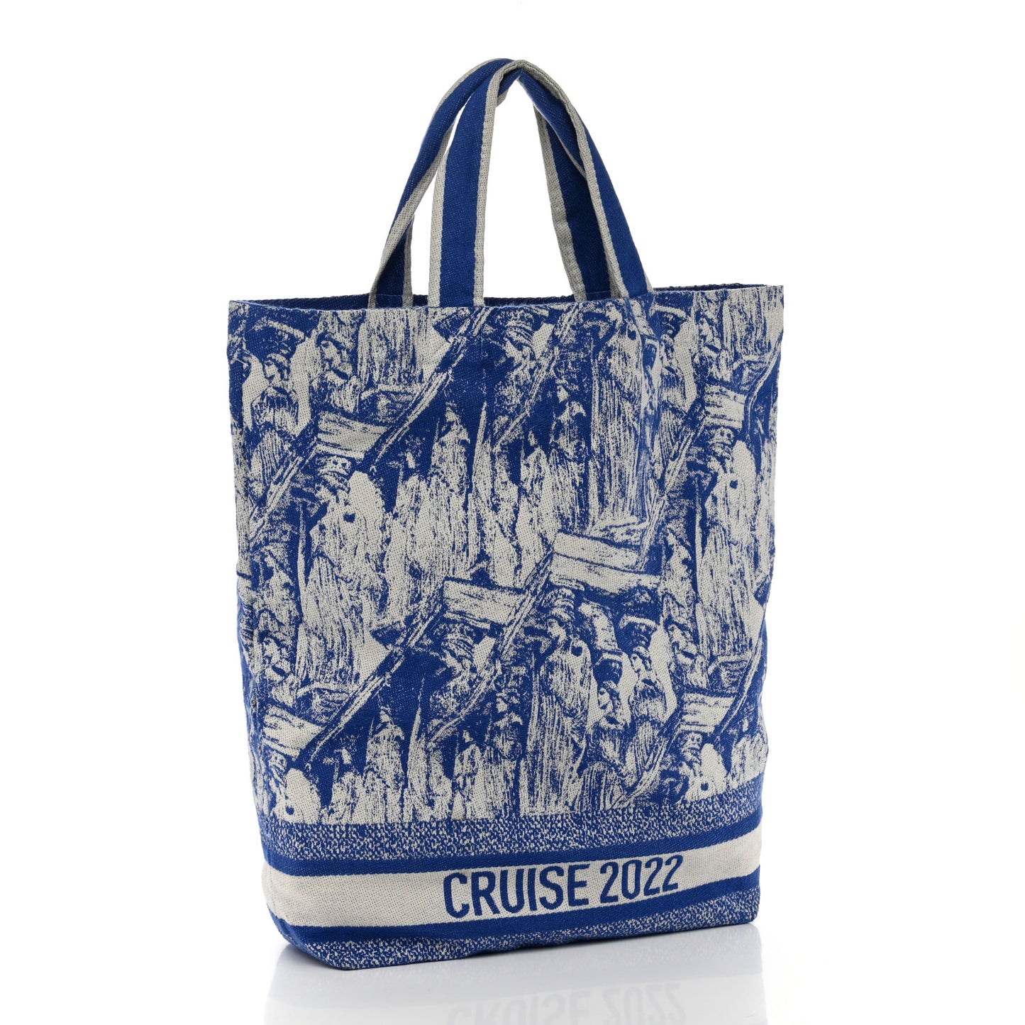 Canvas Print Cruise Tote Ivory Blue