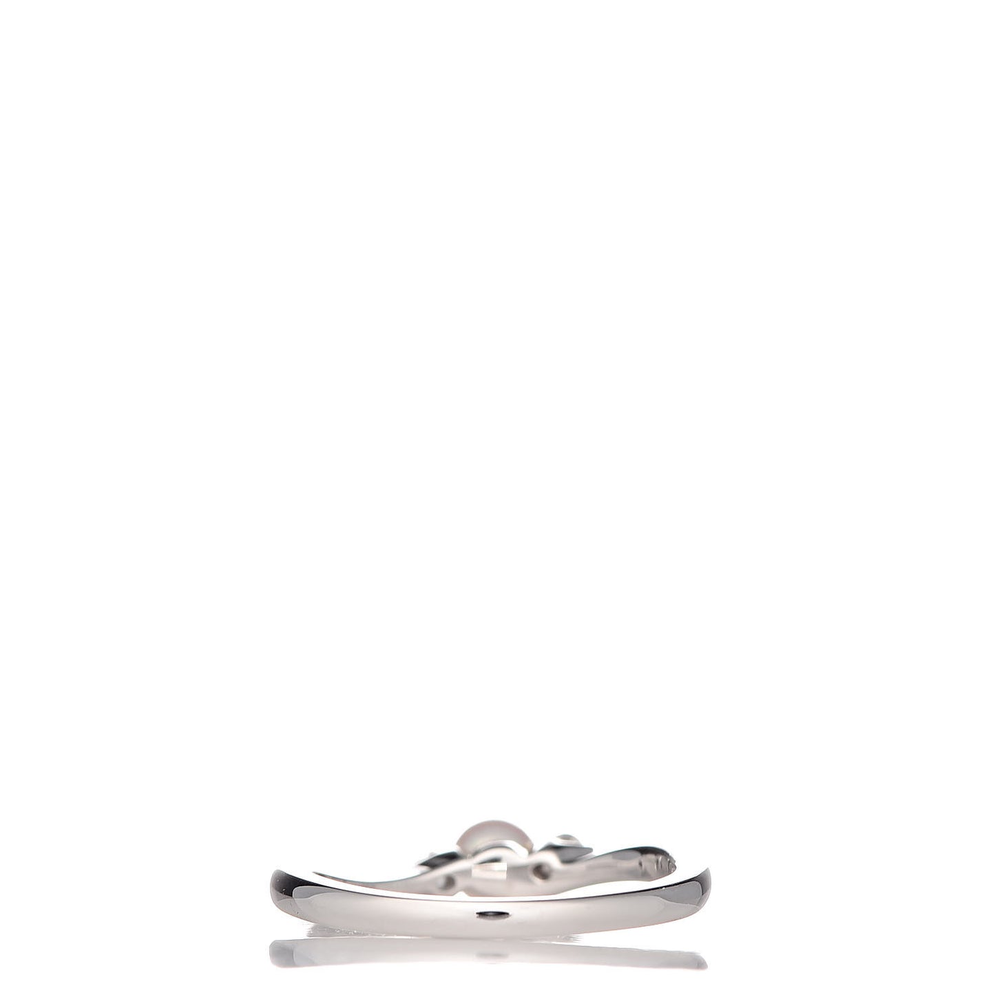 18K White Gold Diamond Akoya Pearl 4mm Ring 49 5