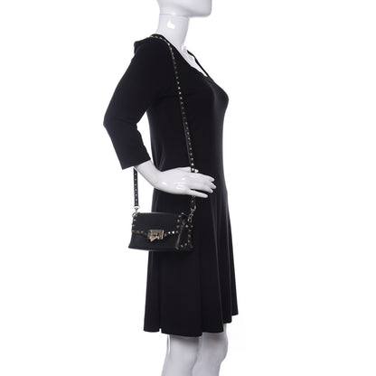 Valentino Garavani Pebbled Calfskin Mini Rockstud Crossbody Bag Black 2 of 10