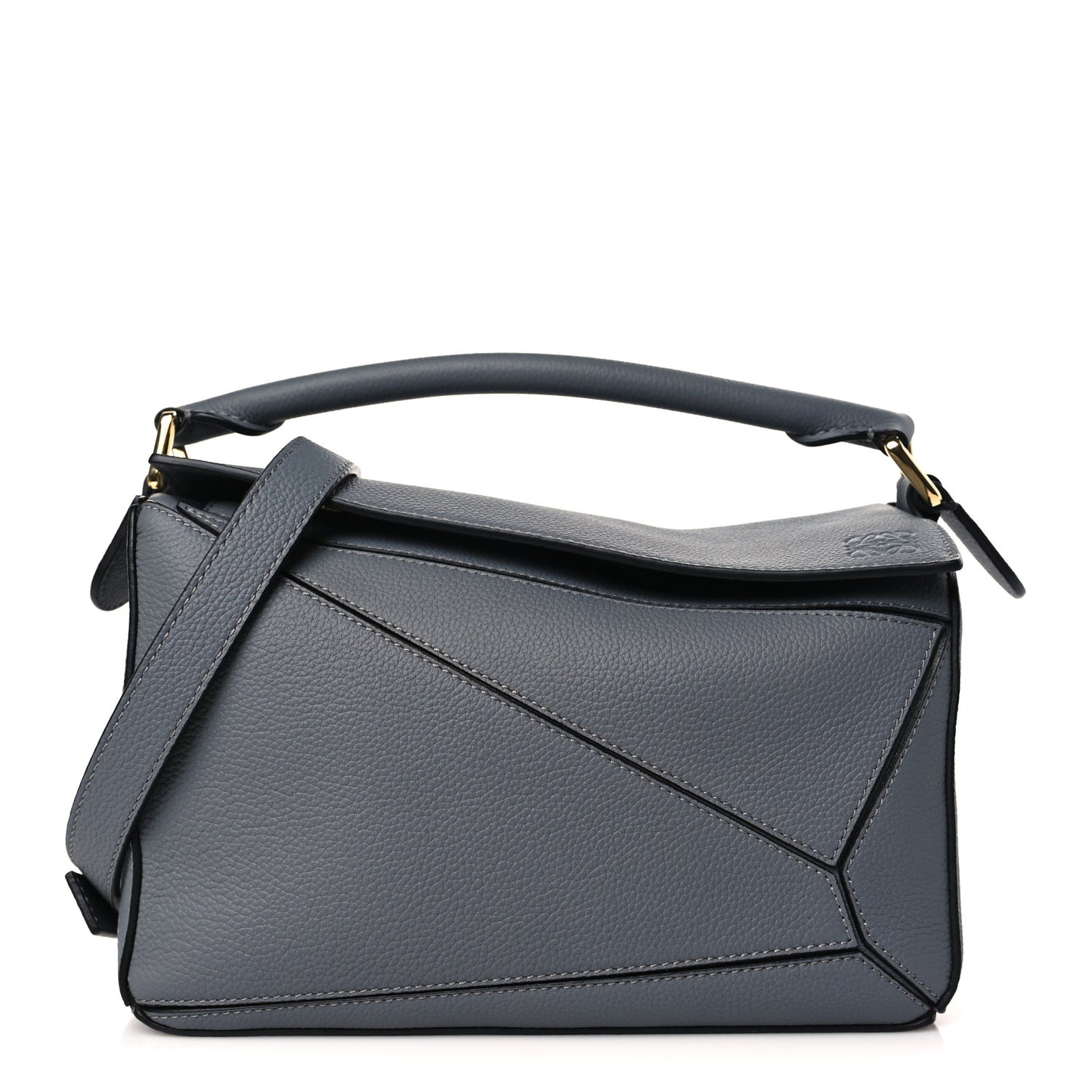 Calfskin Small Puzzle Bag Asphalt Grey