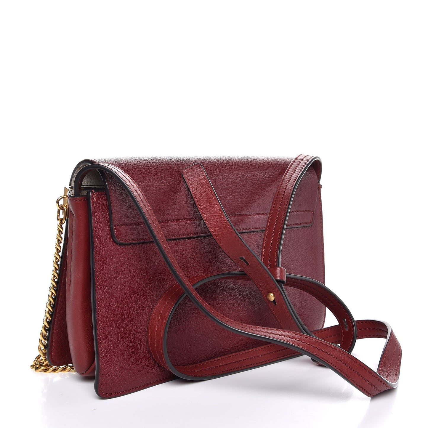 Goatskin Small Faye Shoulder Bag Sienna Red