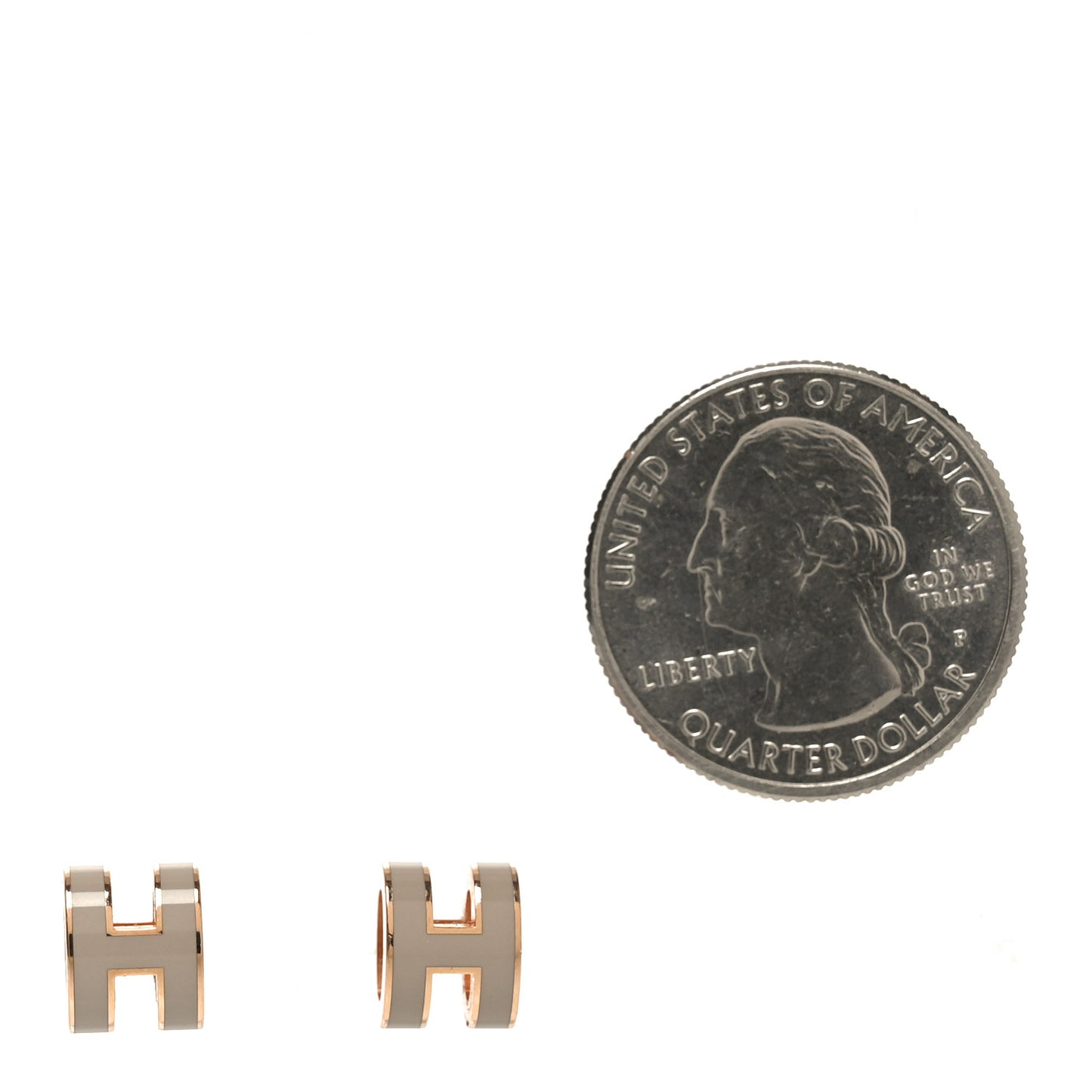Rose Gold Lacquered Mini Pop H Earrings Marron Glace