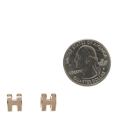 Hermes Rose Gold Lacquered Mini Pop H Earrings Marron Glace 2 of 6