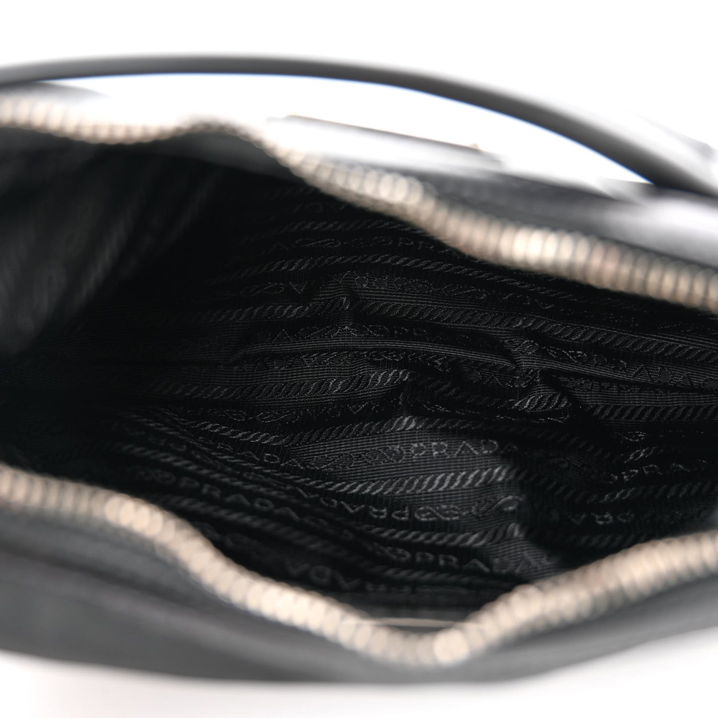 Tessuto Nylon Calfskin Chain Shoulder Bag Black