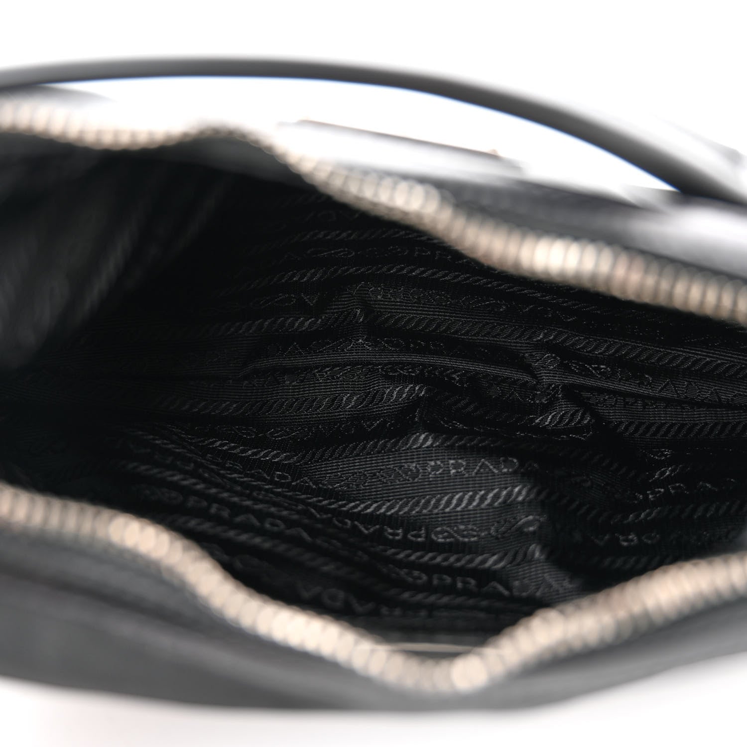 Prada Tessuto Nylon Calfskin Chain Shoulder Bag Black 5 of 11