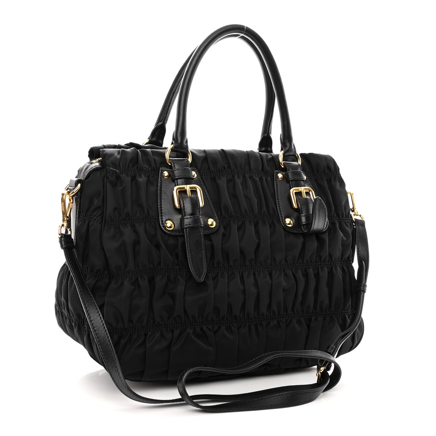 Tessuto Nylon Gaufre Tote Black