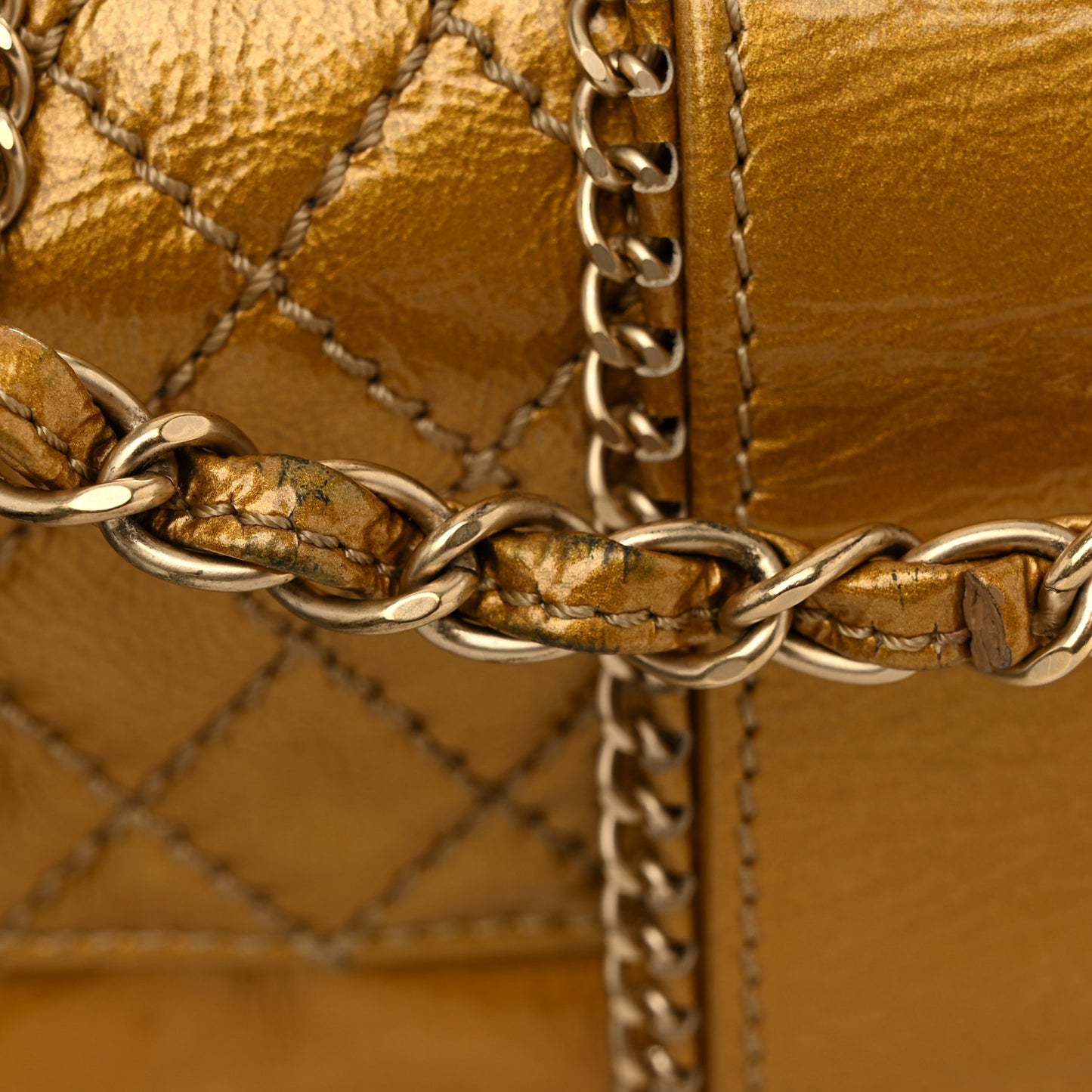 Patent Medium Madison Flap Gold