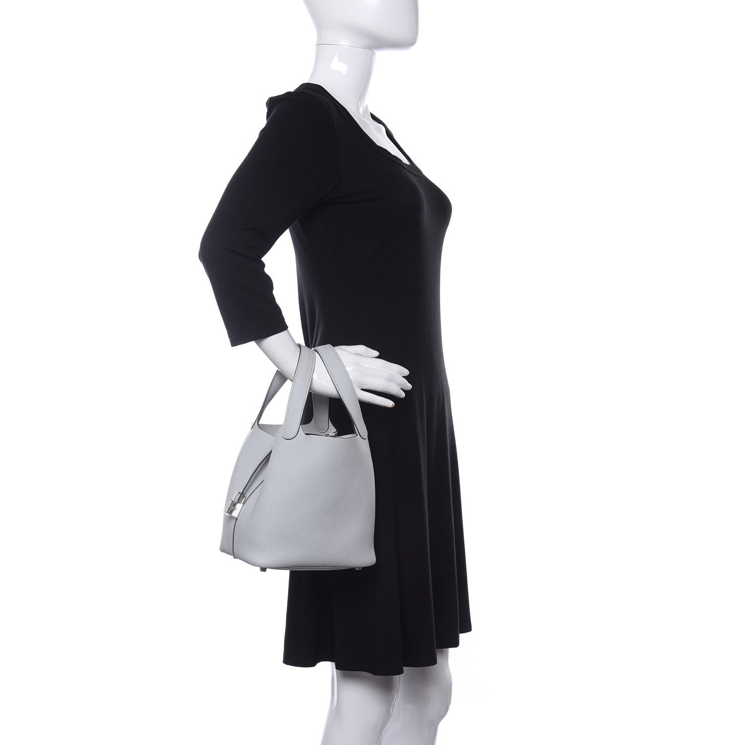 Hermes Taurillon Clemence Picotin Lock 18 PM Bleu Brume 2 of 12