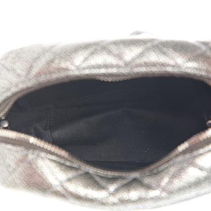 Saint Laurent Metallic Grain De Poudre Y Quilted Monogram Mini Loulou Camera Bag Gun Metal 4 of 8