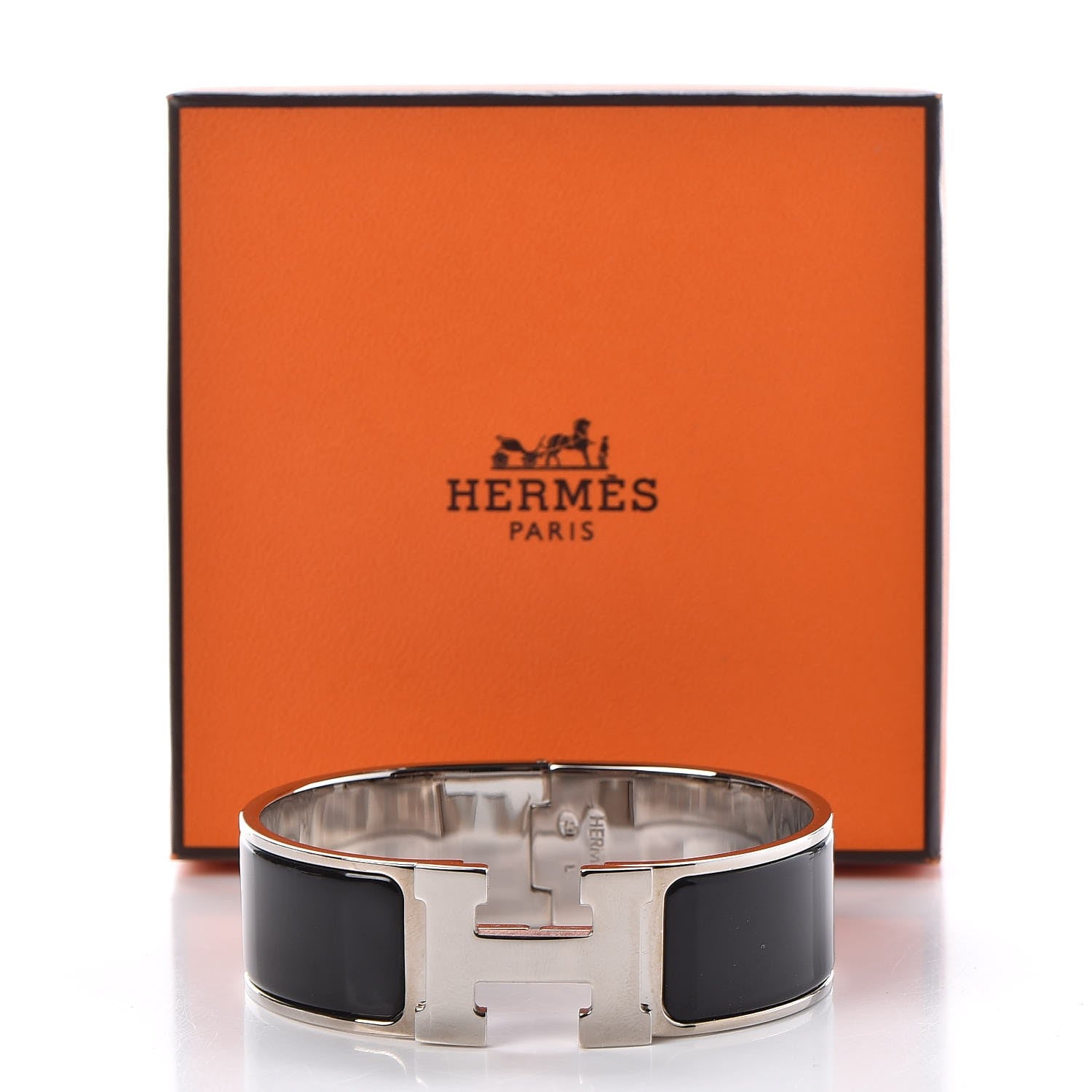 Hermes Enamel Wide Clic Clac H Bracelet GM Black 5 of 5