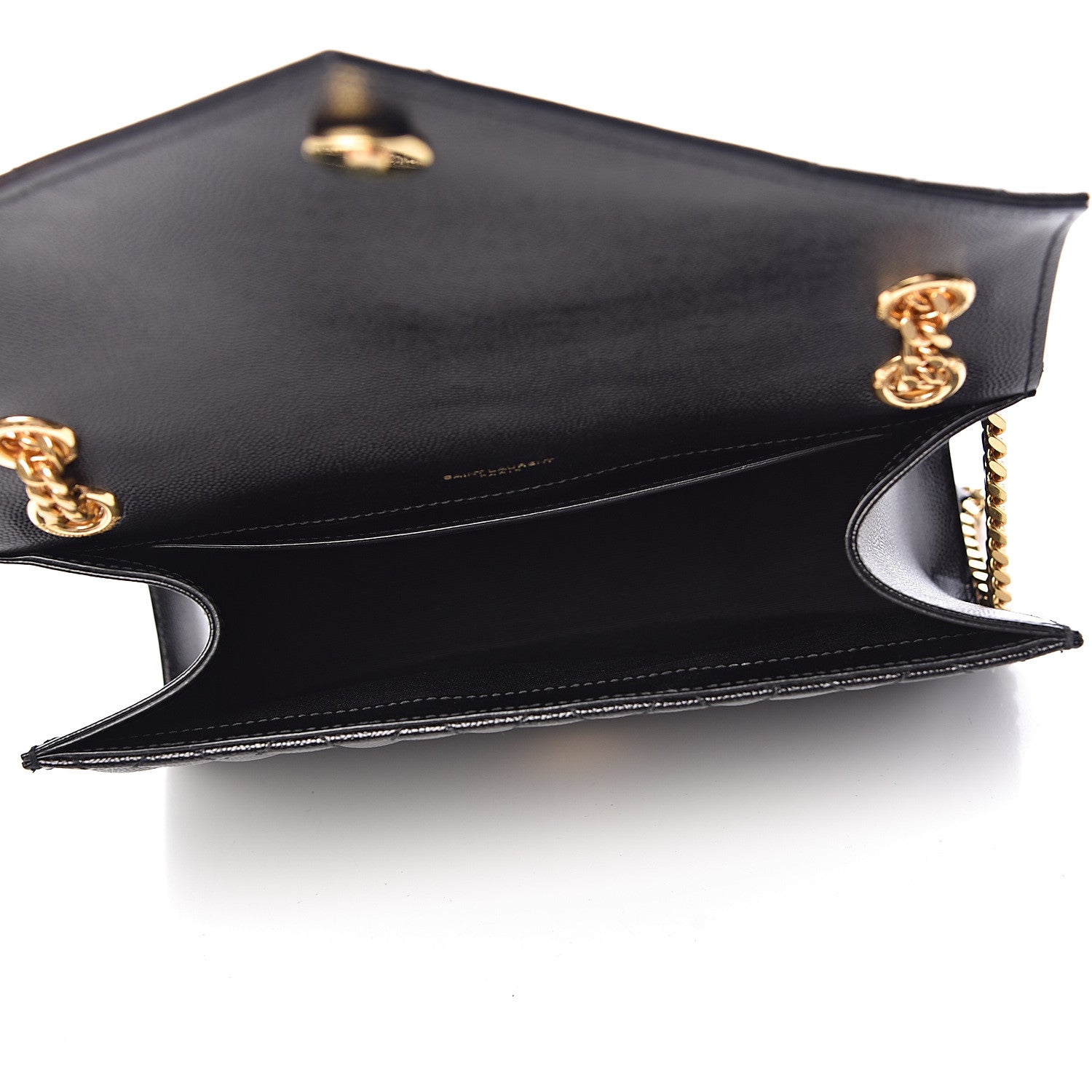 Saint Laurent Grain De Poudre Textured Mixed Matelasse Triquilt Medium Monogram Satchel Black 5 of 10