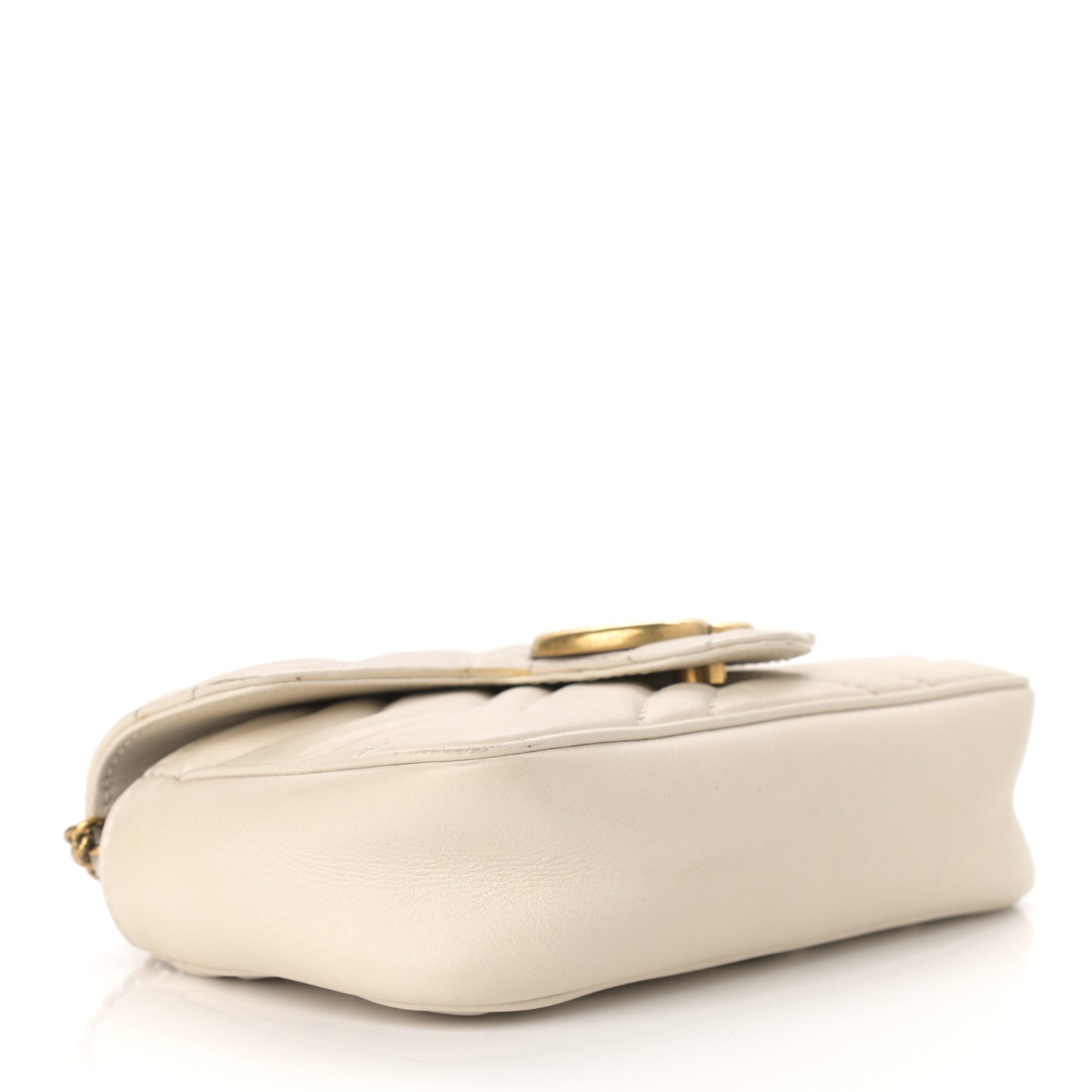 Calfskin Matelasse Super Mini GG Marmont Shoulder Bag White